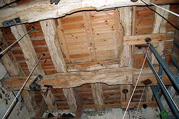 The roof of the clock chamber in the west tower June 2012